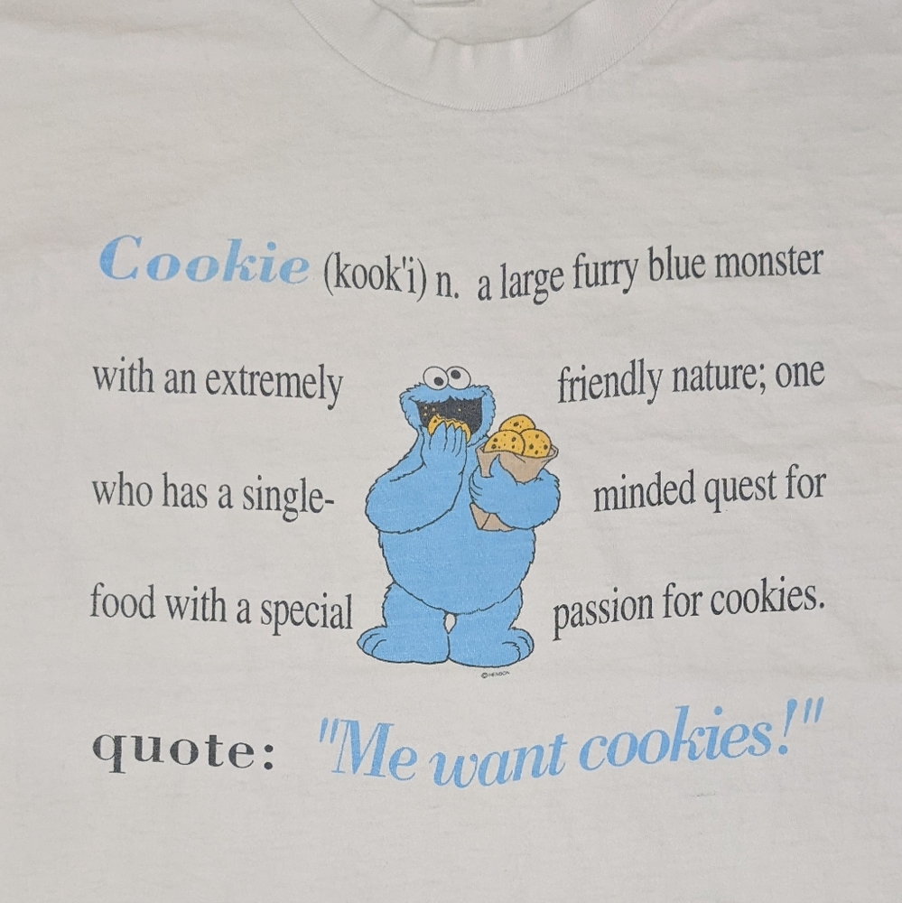 Vintage Sesame Street Cookie Monster Definition TShi… Gem